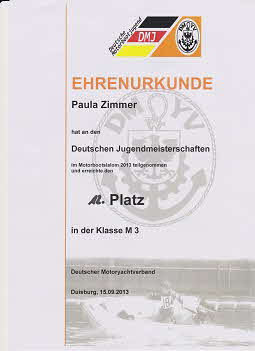 Ehrenurkunde Paula DM Ehrenurkunde Paula DM